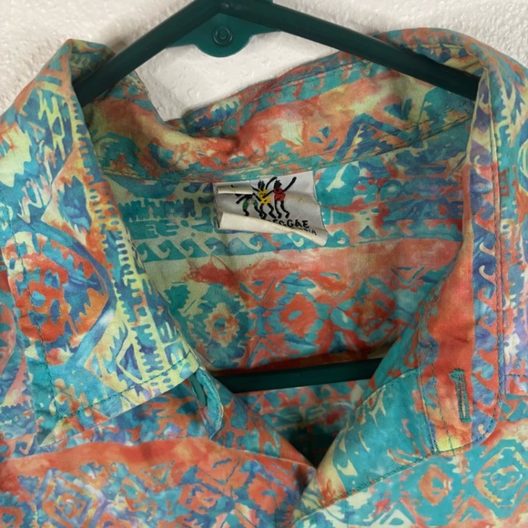 Rum Reggae Hawaiian Shirt 100% Cotton Size Large Tropical Vacation Pockets - Picture 2 of 7